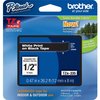 Brother Brother 12mm (1/2") White on Black Laminated Tape (8m/26.2') TZE335